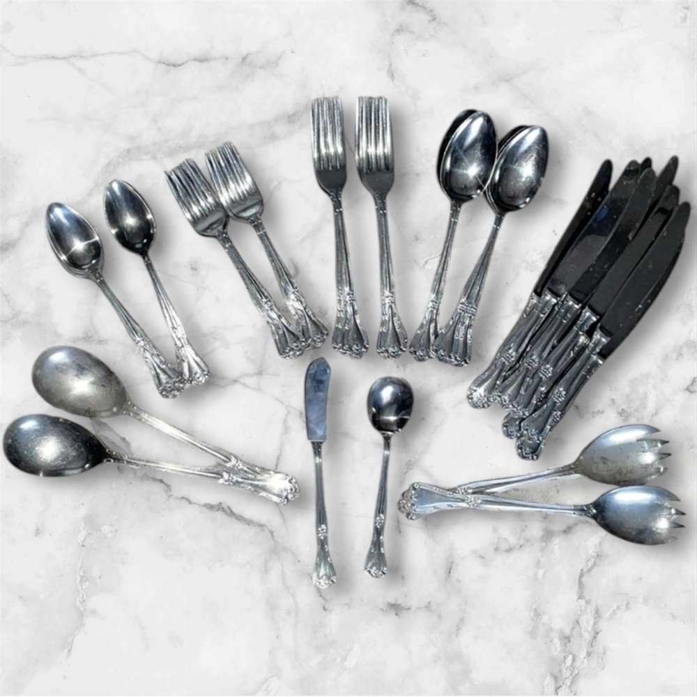 Vintage H.O. No. 700 Flatware forks, spoons, knives, serving ware +FREE GIFT